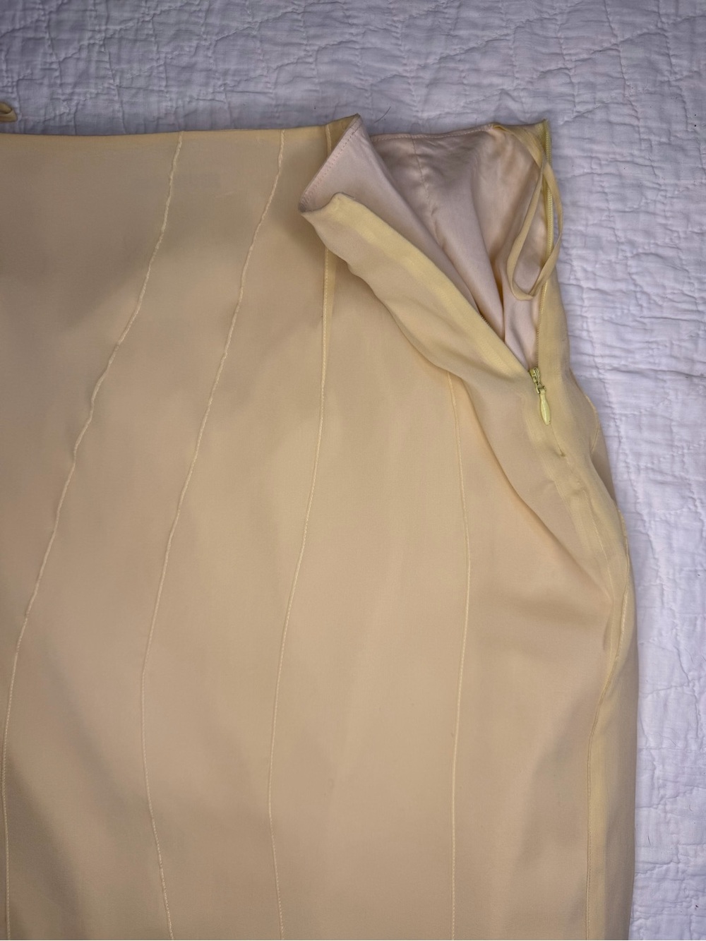 Jil Sander Silk Skirt Italy Pale Yellow Y2K Minimalist Luxe Midi Size 38/Small - Picture 16 of 16